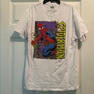 Marvel Spider-Man White Tee with Vibrant Graphic